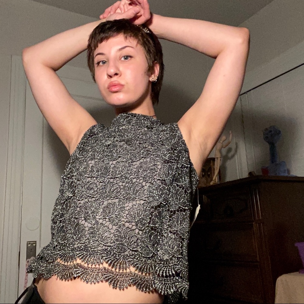 Silver formal top